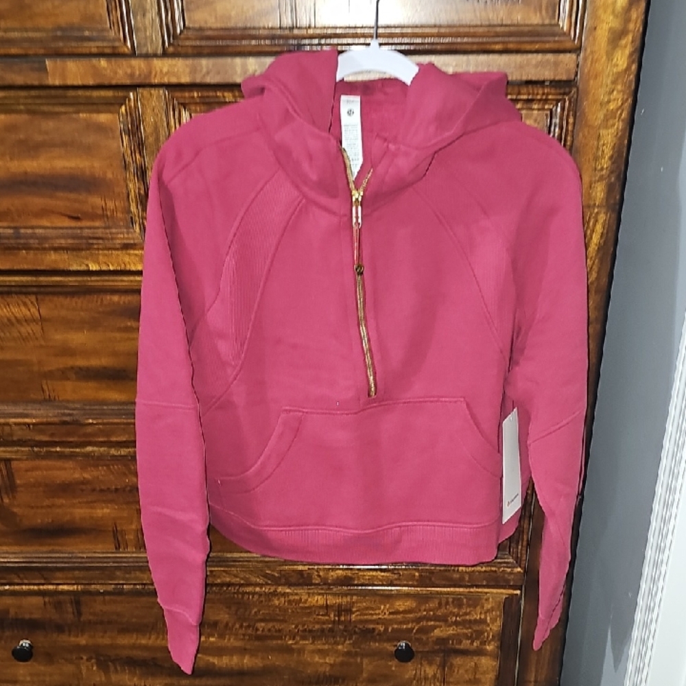 Lululemon Scuba Oversized Half Zip Hoodie! Waist Length! MGTS/GOLD- XS/S